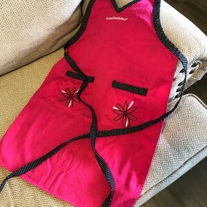 American Girl Hot Pink Apron with Black Polka Dot Trim
